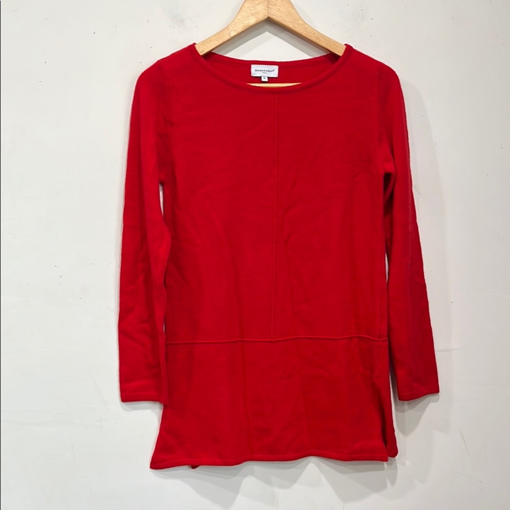 Bianco & Blue Italy Cashmere and Merino Blend Long Red Pullover Sweater S